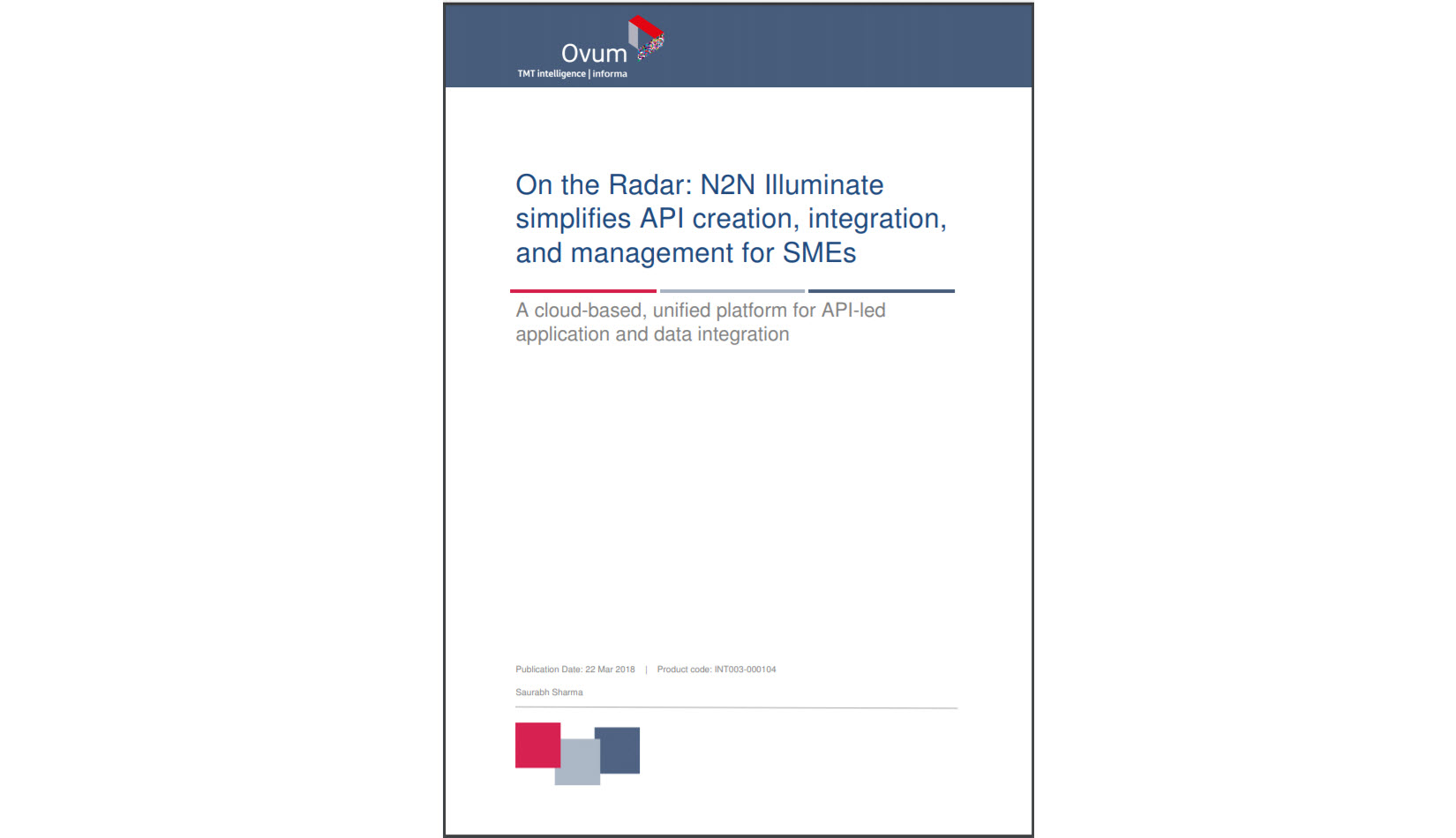 Leading analyst firm, Ovum, recognizes N2N’s Illuminate Platform for rapid API creation and API management capabilities